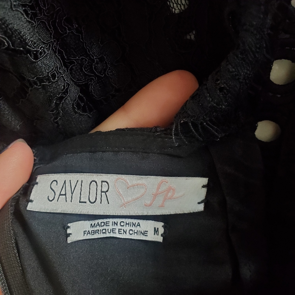 Closet closing! Saylor X FP Black lace dress medium NWOT - Picture 7 of 8